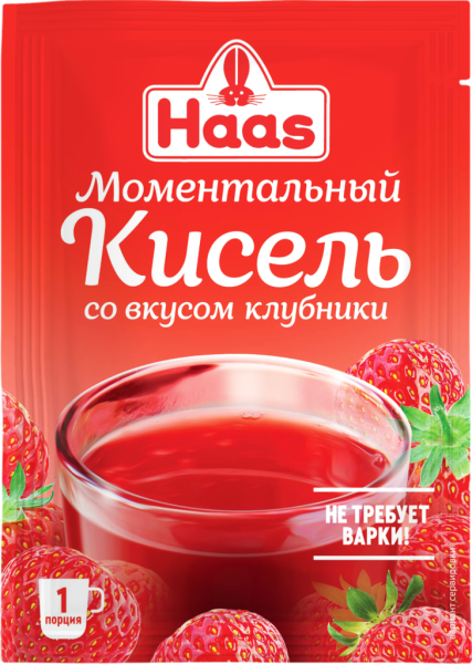 Кисель моментального приготовления HAAS Клубника, Арт. 23805