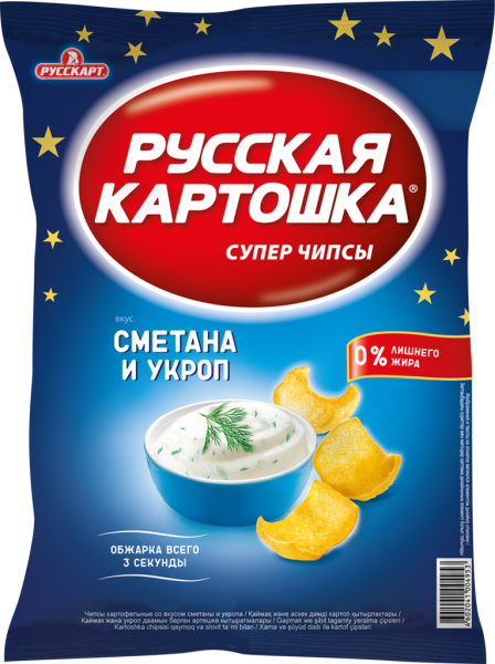 Чипсы картофельные РУССКАЯ КАРТОШКА Сметана и укроп